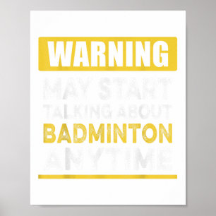 Affiche Parler de badminton à tout moment Drôle de badmint