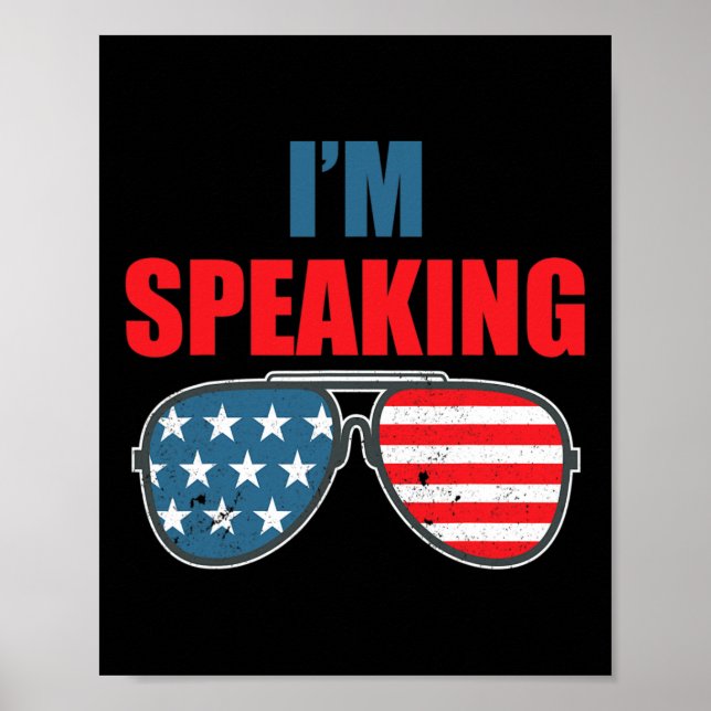 Affiche Parler du drapeau américain Sungles Kamala Harris  (Devant)