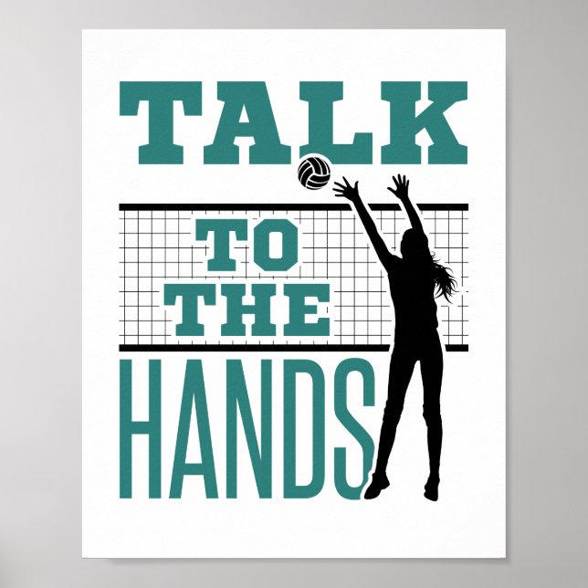 Affiche Parlez à Hands Funny Volleyball Middle Blocker (Devant)