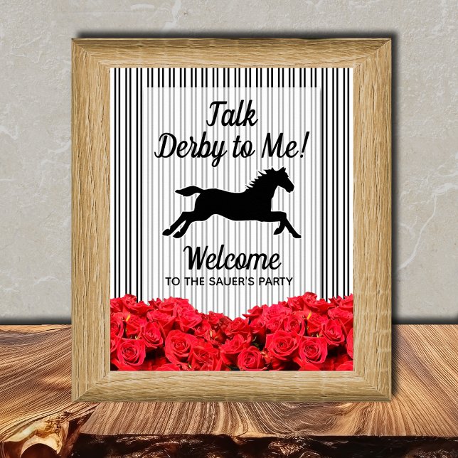 Affiche Parlez Derby à moi hippocampe Bienvenue (Talk Derby to Me Racehorse Welcome Poster - INSTANT DOWNLOAD and/or PRINTED)