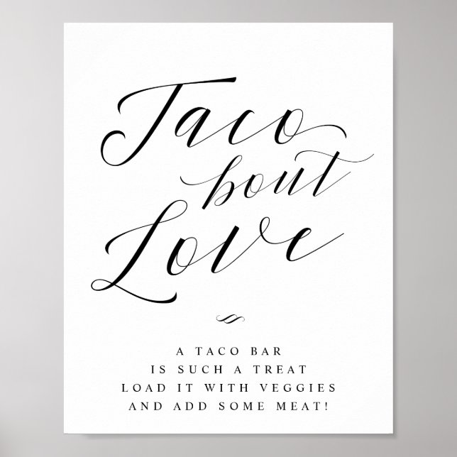 Affiche Parlons d'Amour Panneau de Mariage Taco Bar (Devant)
