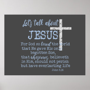 Affiche Parlons de Jésus avec Jean 3.16 Écriture