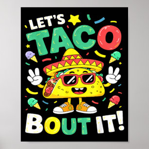 Affiche Parlons taco drôle de chapeau sombrero mexicain ta