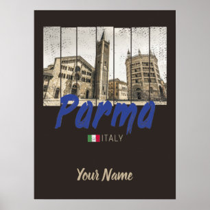 Affiche Parme Emilia Romagne Italie Souvenir Vintage