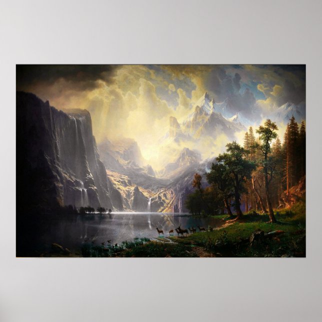 Affiche Parmi la Sierra Nevada par Albert Bierstadt (Devant)