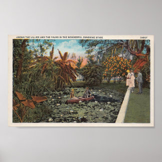 Affiche Parmi les lillies et palmiers de Floride