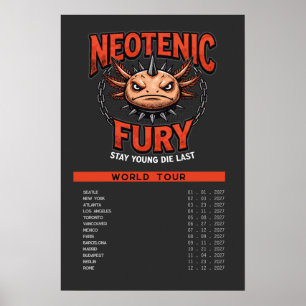 Affiche Parodie de groupe de Heavy Metal Axolotl Tournée d