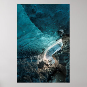 Affiche Parois bleues d'une grotte de glace