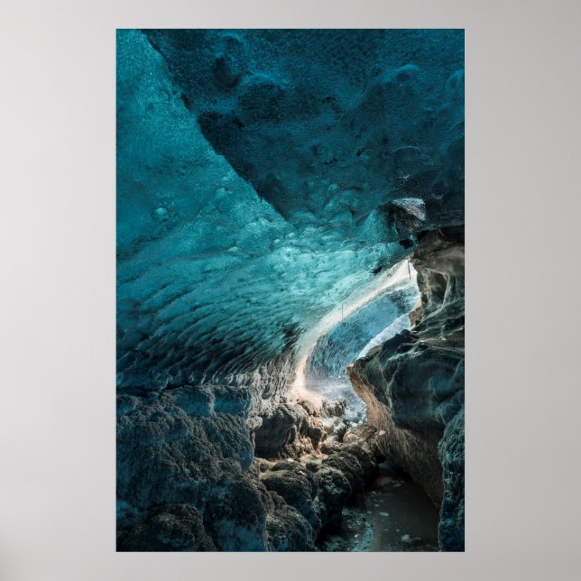 Affiche Parois bleues d'une grotte de glace (Devant)