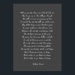 Affiche Parole de poème personnalisée<br><div class="desc">Créez une impression d'art en utilisant votre poème préféré,  le chant lyrique ou le verset biblique. Customisez le texte,  la police et la taille pour faire un cadeau mémorable pour vous-même ou l'être aimé à admirer et être inspiré pour les années à venir.</div>