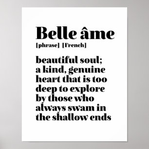 Affiche Parole Française Inspirante Belle Soul Belle Ame