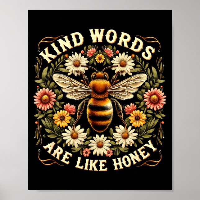 Affiche Paroles aimables chrétiennes abeille sont comme mi (Devant)
