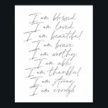 Affiche Paroles d'affirmation Je suis béni être aimé belle<br><div class="desc">Paroles d'affirmation Je suis béni aimé beau brave digne de reconnaissance assez fort</div>