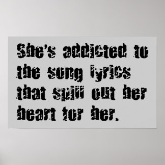 AFFICHE PAROLES DE CHANSON ADDITIONNELLES COEUR ÉPILLER DE