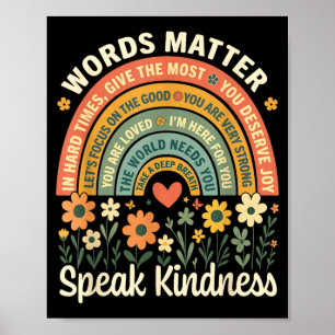 Affiche Paroles de gentillesse Message positif Affirmation