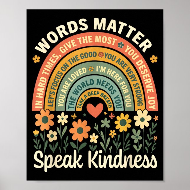 Affiche Paroles de gentillesse Message positif Affirmation (Devant)