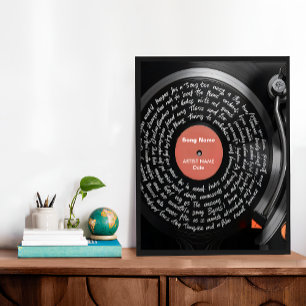 Affiche Paroles de vinyle personnalisées Imprimer, Musique