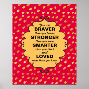 Affiche Paroles d'encouragement rouges et dorées