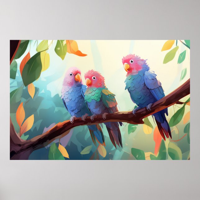 Affiche Parrot Oiseau Animal Jungle Nature Sauvage (Devant)