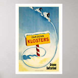Affiche Parsenn Klosters Canton des Grisons Suisse