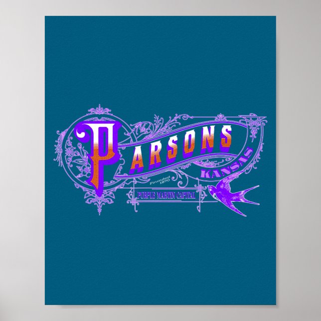 Affiche Parsons Kansas Purple Martin Bird  (Devant)