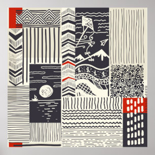 Affiche Part of wood with peeled green paint, abstract te