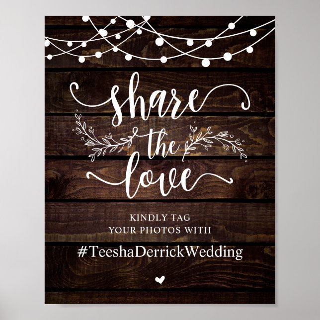 Affiche Partager L'Amour, Mariage Hashtag Signal (Devant)