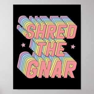 Affiche Partager Le Gnar Snowboard Surf Rainbow Pastel