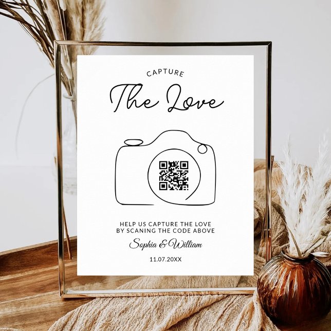 Affiche Partagez l'amour code QR scannable photo mariage (Créateur téléchargé)