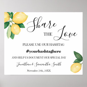 Affiche Partagez Le Hashtag Amour Mariage Lemons