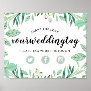 Affiche Partagez le hashtag Mariage Amour sur les médias s