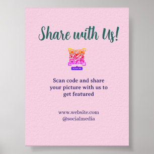 Affiche Partagez votre photo scannez le code QR ajoutez un