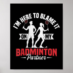 Affiche Partenaire de jeu d'équipe de badminton joueur de