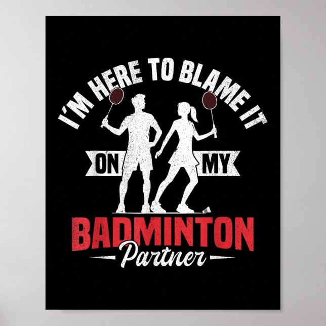Affiche Partenaire de jeu d'équipe de badminton joueur de  (Devant)
