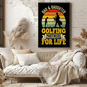 Affiche Partenaires De Golf Papa & Fille Pour La Vie