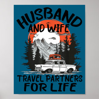 Affiche Partenaires de voyage mari et femme pour illustrat