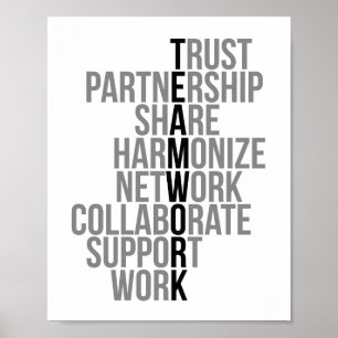 Affiche Partenariat d'approbation de travail d'équipe Part