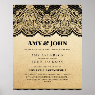 Affiche "Partenariat intérieur" Mariage dentelle