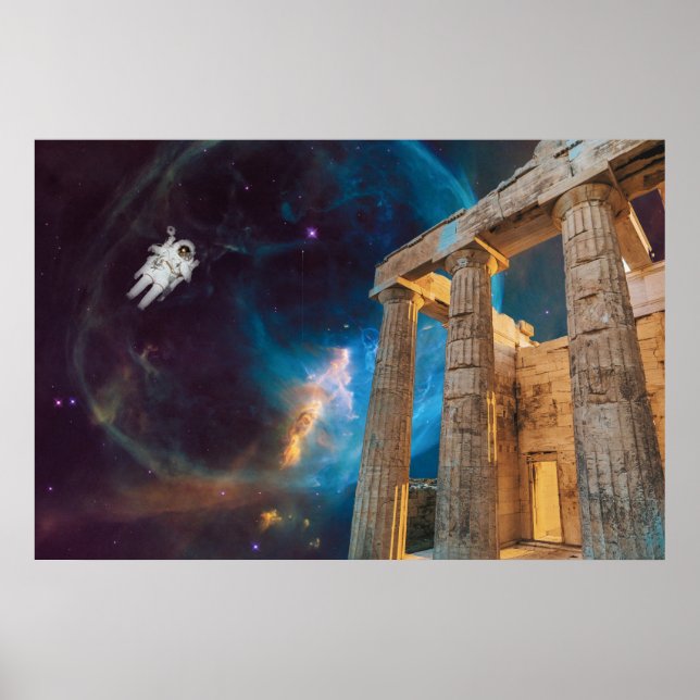 Affiche Parthénon Acropole Grèce rencontre l'espace (Devant)
