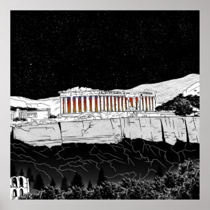 Affiche Parthenon Athènes Grèce