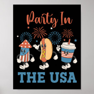 Affiche Parti Aux Etats-Unis 4 juillet Funny Party Usa Sum