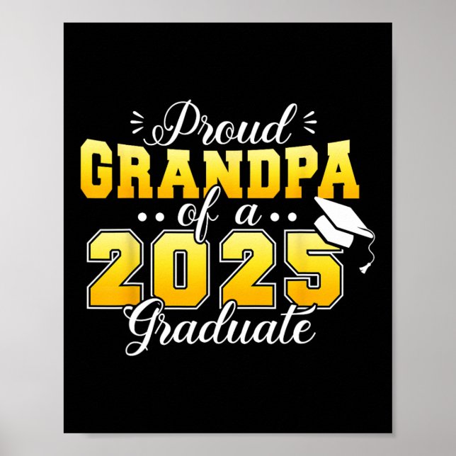 Affiche Parti De Graduation Fière Grand-Père D'Un Cl De 20 (Devant)