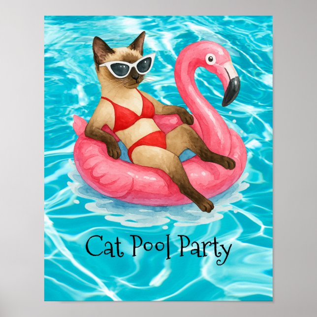 Affiche Parti de la piscine de chat (Devant)