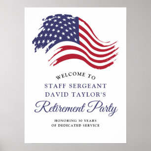 Affiche Parti de la retraite patriotique américain Drapeau