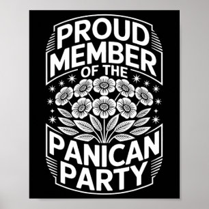 Affiche Parti panique anti Trump floral