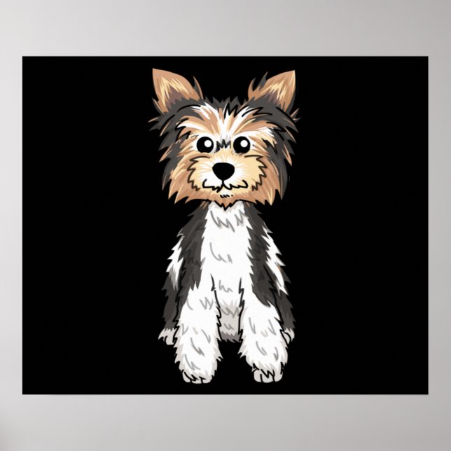 Affiche Parti Yorkie Cute Art (Devant)