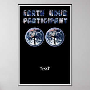 Affiche Participant à l'Heure pour la Terre (avec horloges