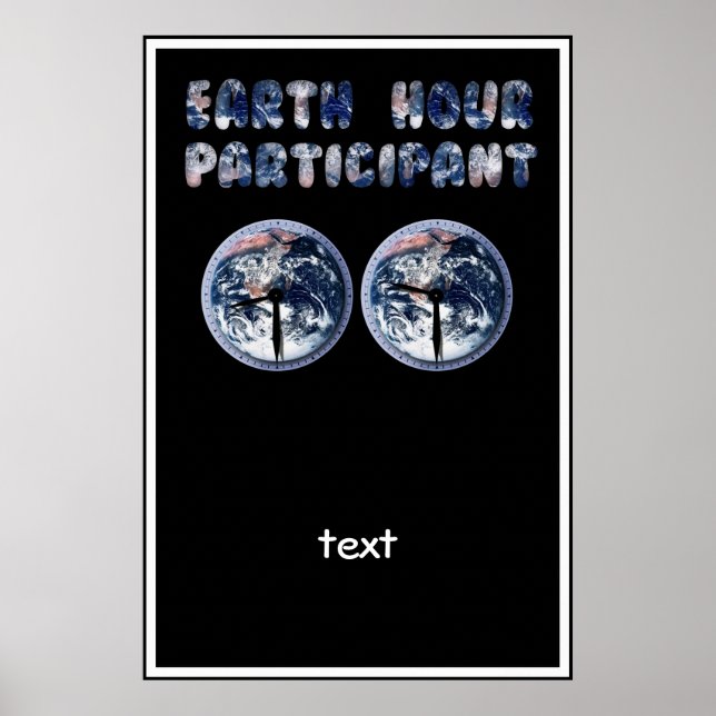 Affiche Participant à l'Heure pour la Terre (avec horloges (Devant)