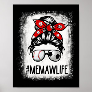 Affiche Partie de football de la vie de Memaw décolorée Bu