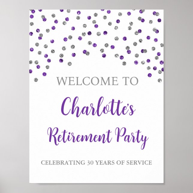 Affiche Partie de retraite Silver Purple 8,5x11 (Devant)